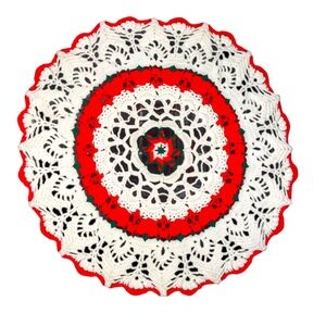 Handmade Christmas Crochet Twirling Swirling Bed Doily
